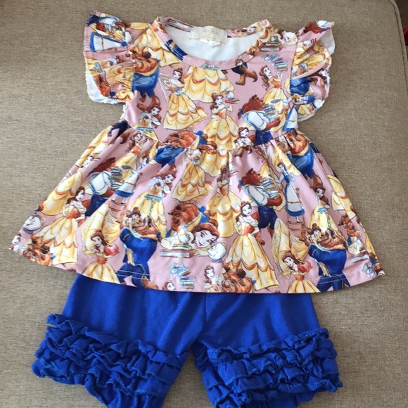 Jojo’s Custom Designs Other - Boutique baby girl “Beauty and the Beast” Outfit